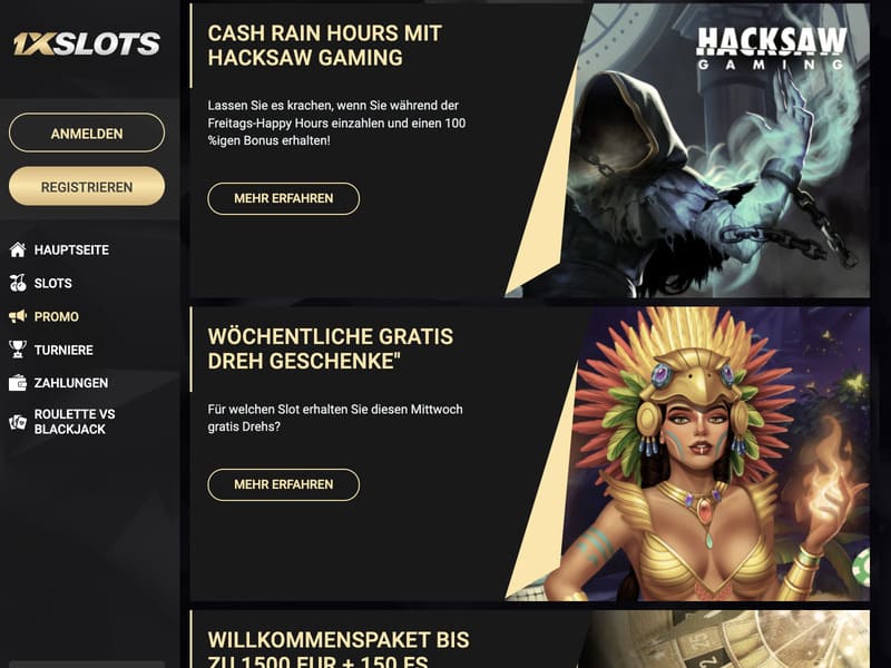 Registrierung bei 1xslots über Social-Media-Profile