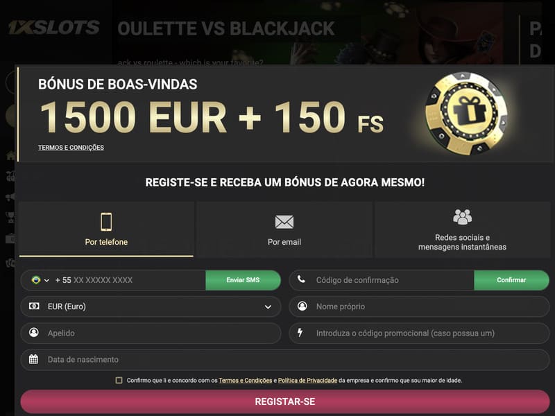 Registro no site oficial do cassino 1xSlots