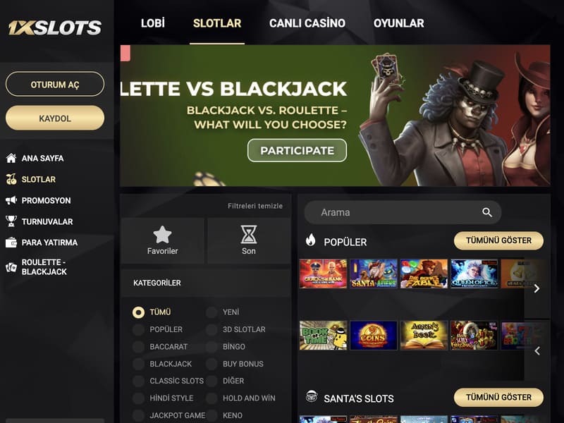 Cep telefonu numarası ile 1xslots'a kayıt