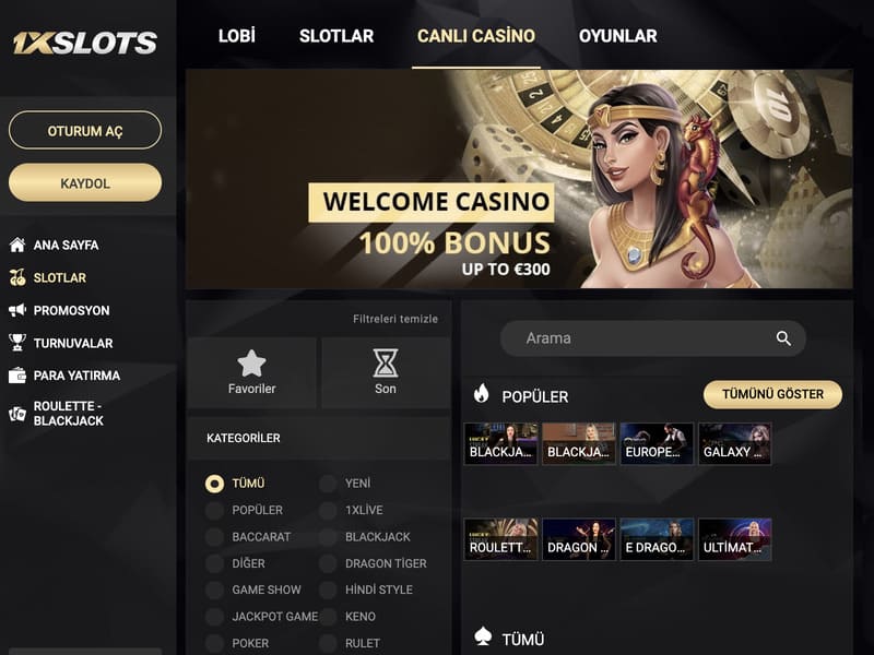 E-posta adresi ile 1xslots'a kayıt