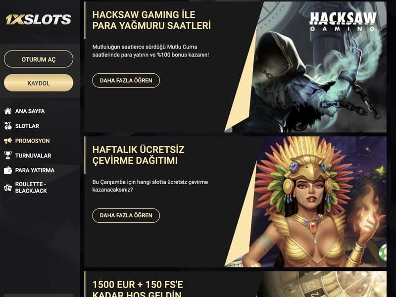 Sosyal medya profilleri aracılığıyla 1xslots'a kayıt