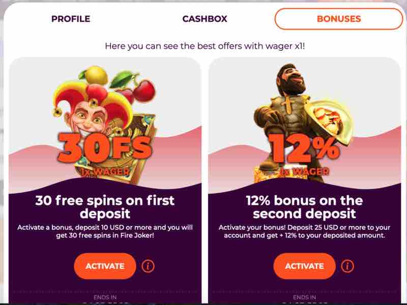 Bonus de bienvenue du casino en ligne AllRight après inscription