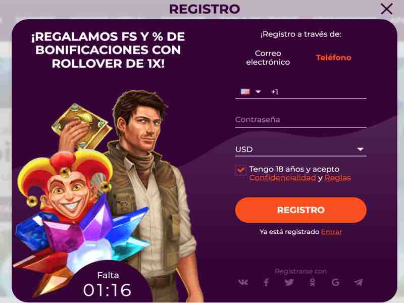 Regístrese en AllRight casino por número de teléfono