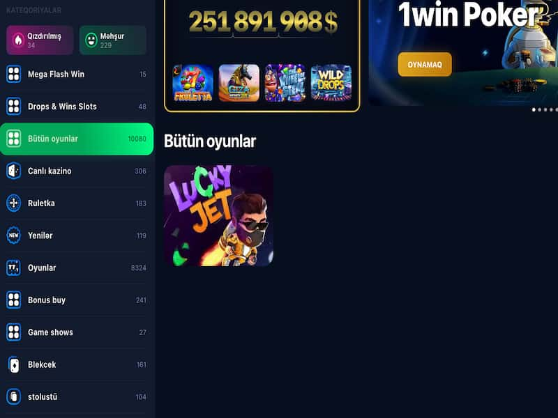 Online Casino 1win ildə Lucky Jet oyun