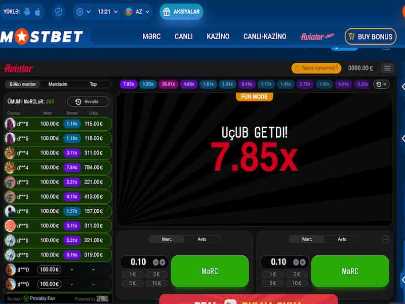 oyun Aviator Spribe Mostbet promo kodu ilə qeydiyyat