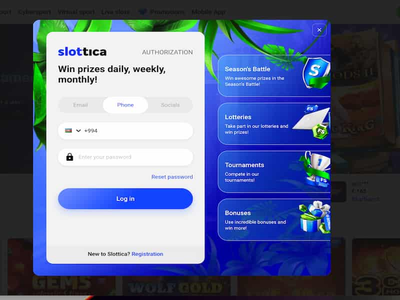 Aviator oynamaq üçün Slottica onlayn kazinosunda qeydiyyatdan keçin