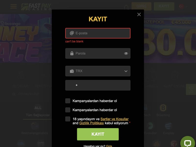 FastPay casino online kayıt