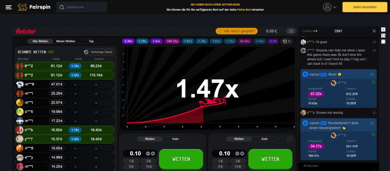 Registrierung im Fairspin-Bitcoin-Casino, um Aviator zu spielen