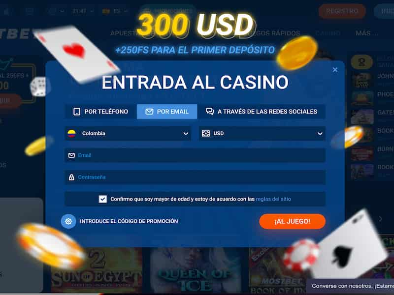 Registro en MostBet utilizando una dirección de correo electrónico