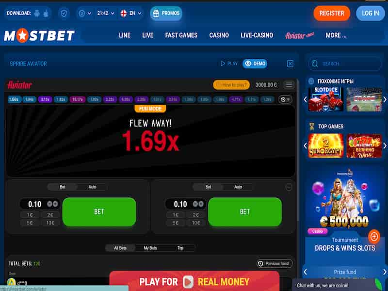 Play online Aviator Spribe Mostbet