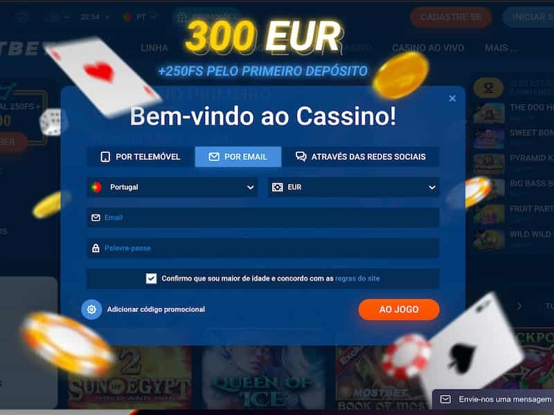 Registro no MostBet usando um endereço de e-mail